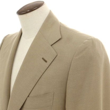 【中古】チェーザレ アットリーニ Cesare Attolini コットンモヘヤウール 2つボタンスーツ オリーブベージュ【 50 Drop7 】【 状態ランクC 】【 メンズ 】