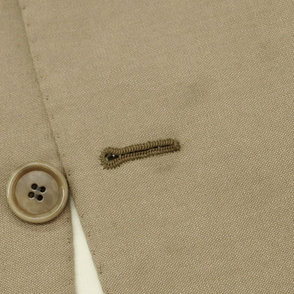 【中古】チェーザレ アットリーニ Cesare Attolini コットンモヘヤウール 2つボタンスーツ オリーブベージュ【 50 Drop7 】【 状態ランクC 】【 メンズ 】
