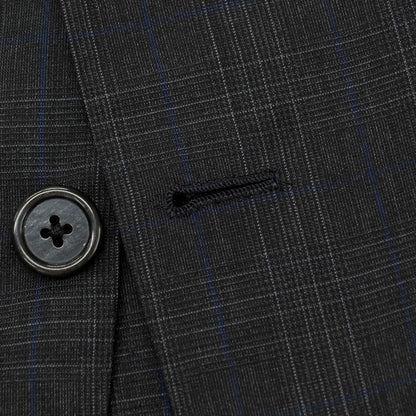 【中古】オックスフォード クローズ Oxxford Clothes ウール チェック 3つボタンスーツ ダークグレー【 上40/下34 】【 状態ランクB 】【 メンズ 】