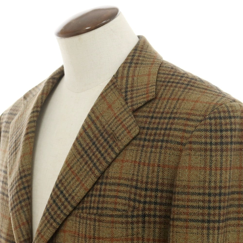 【中古】チロパオーネ キートン Ciro Paone Kiton タイユタイ別注 カシミヤ チェック テーラードジャケット ブラウン系【 52 】【 状態ランクB 】【 メンズ 】