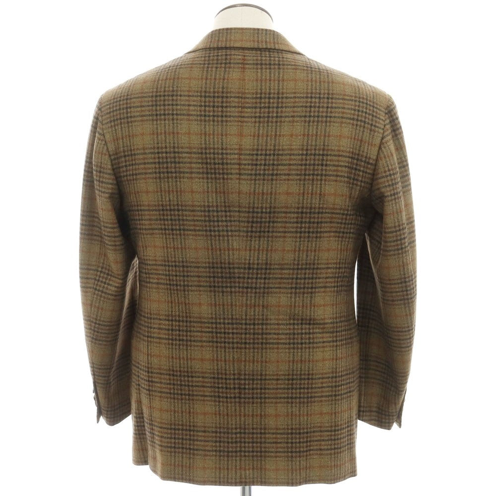 【中古】チロパオーネ キートン Ciro Paone Kiton タイユタイ別注 カシミヤ チェック テーラードジャケット ブラウン系【 52 】【 状態ランクB 】【 メンズ 】