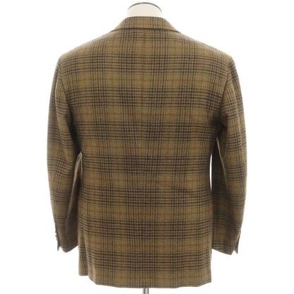【中古】チロパオーネ キートン Ciro Paone Kiton タイユタイ別注 カシミヤ チェック テーラードジャケット ブラウン系【 52 】【 状態ランクB 】【 メンズ 】