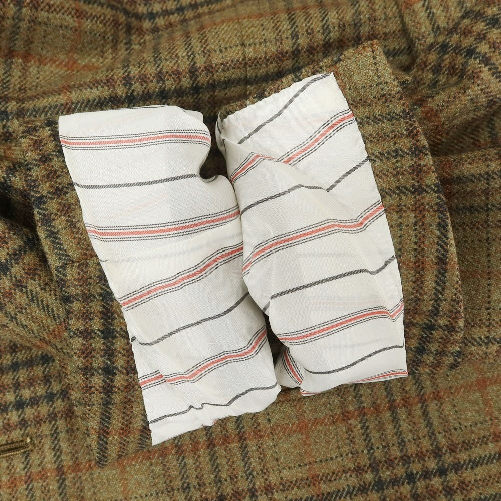 【中古】チロパオーネ キートン Ciro Paone Kiton タイユタイ別注 カシミヤ チェック テーラードジャケット ブラウン系【 52 】【 状態ランクB 】【 メンズ 】