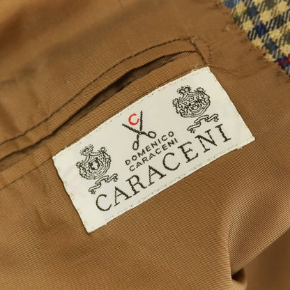 【中古】ドメニコ カラチェニ DOMENICO CARACENI ウール ガンクラブチェック テーラードジャケット ベージュ系【 50位 】【 状態ランクB 】【 メンズ 】