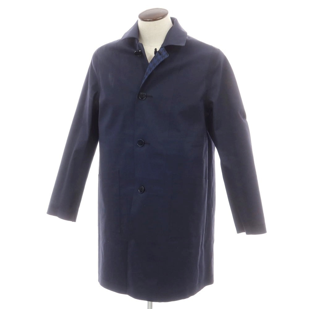 【中古】マッキントッシュ Mackintosh リバーシブル ゴム引きコットン ステンカラーコート ネイビーブルーxブラック【サイズ40】【 状態ランクB 】【 メンズ 】[EPD]