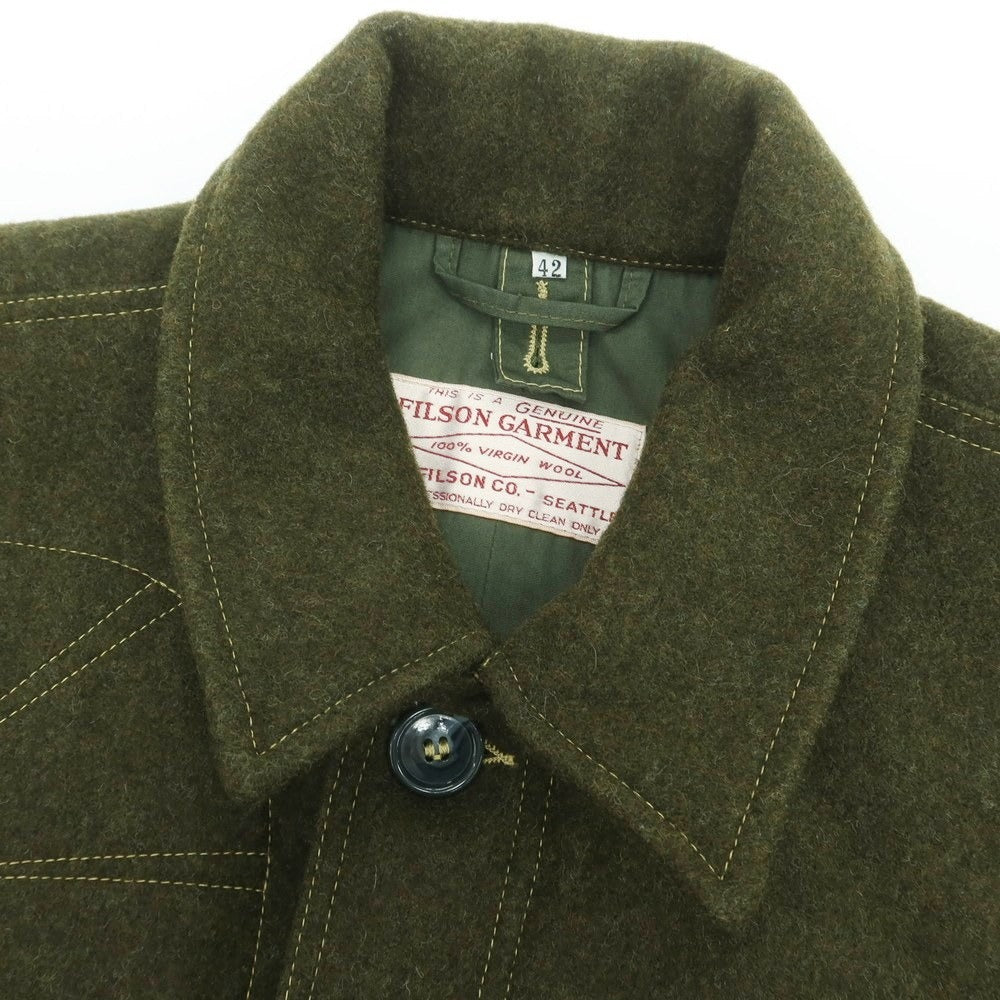 【中古】フィルソン FILSON マッキノーウール クルーザージャケット オリーブグリーン【 42 】【 状態ランクB 】【 メンズ 】