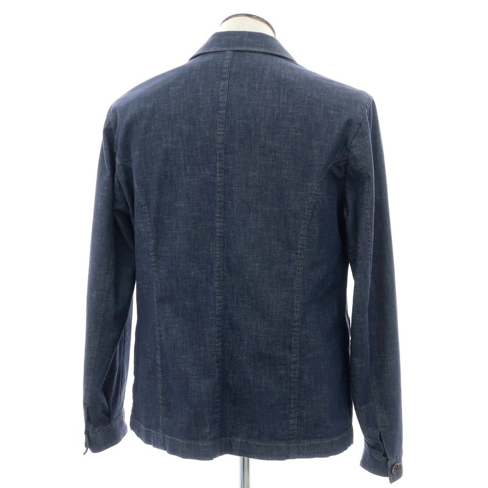 【中古】バニョーリサルトリアナポリ BAGNOLI SARTORIA NAPOLI ストレッチデニム カバーオール ジャケット ネイビー【 50 】【 状態ランクA 】【 メンズ 】