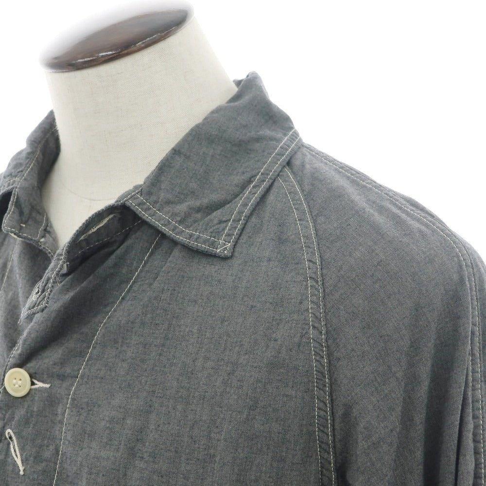 【中古】ポストオーバーオールズ POST OVERALLS シャンブレーコットン カバーオール ジャケット グレー【 L 】【 状態ランクB 】【 メンズ 】