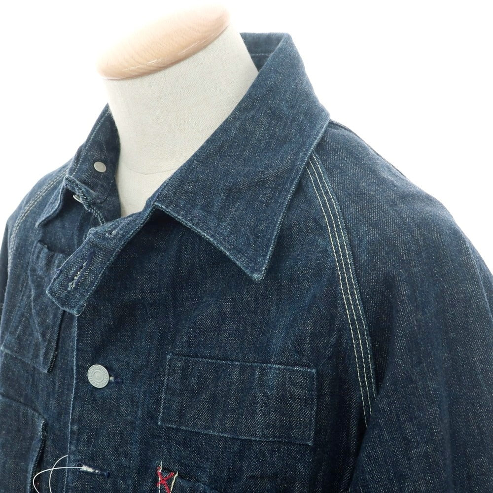 【中古】エヴィス EVISU 新恵美寿神頭 デニム カバーオール ジャケット Lot:1012 ネイビー【 40 】【 状態ランクB 】【 メンズ 】