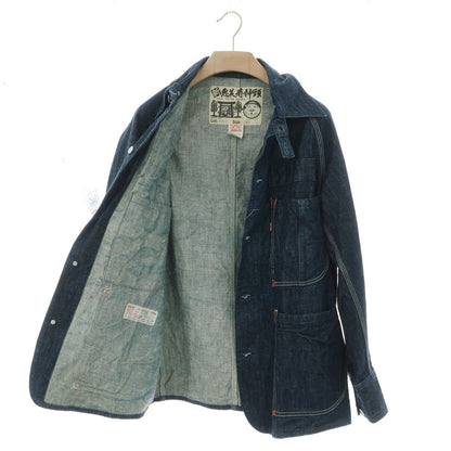 【中古】エヴィス EVISU 新恵美寿神頭 デニム カバーオール ジャケット Lot:1012 ネイビー【 40 】【 状態ランクB 】【 メンズ 】