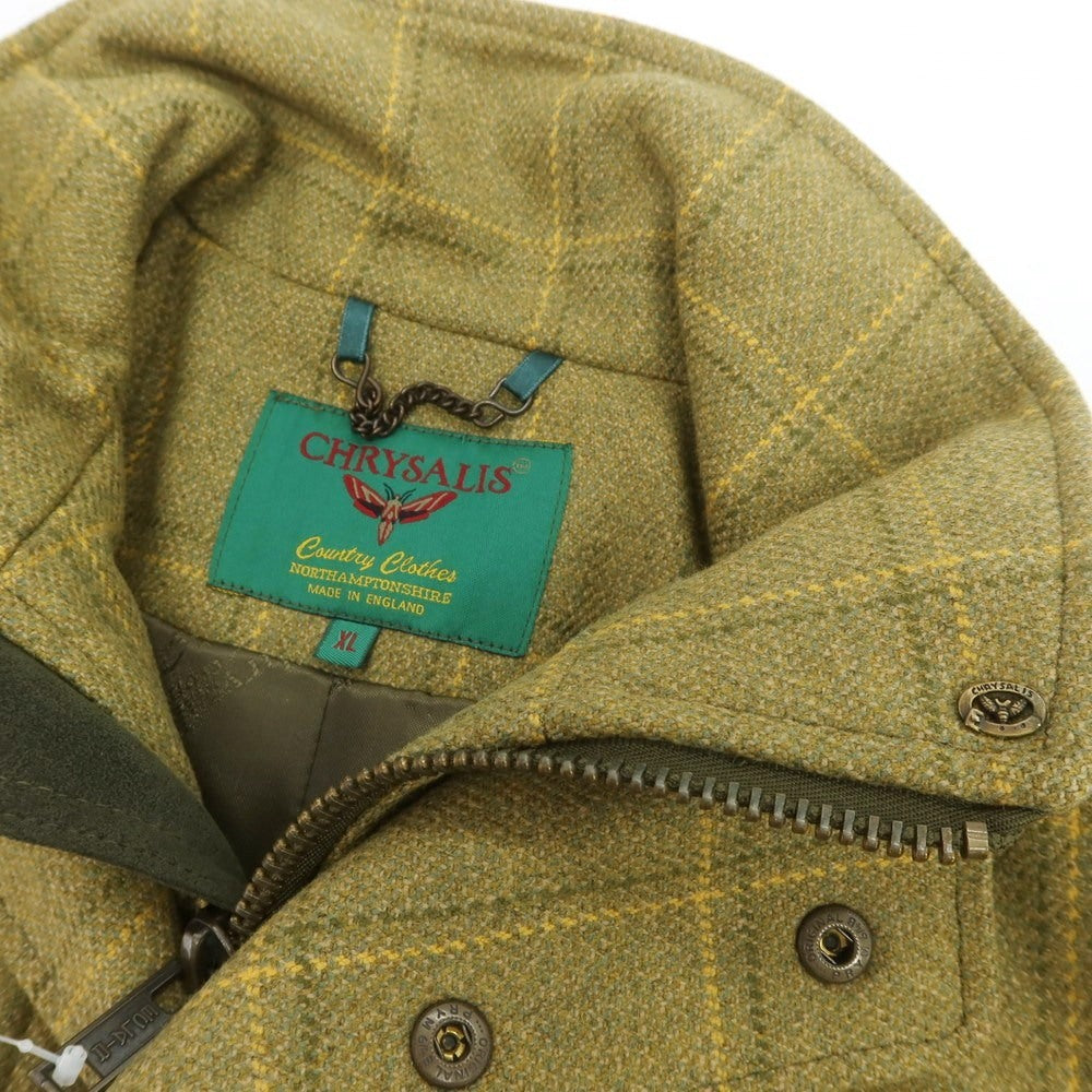 【中古】クリサリス CHRYSALIS ウール チェック ハンティングジャケット ライトオリーブカーキ【 XL 】【 状態ランクB 】【 メンズ 】