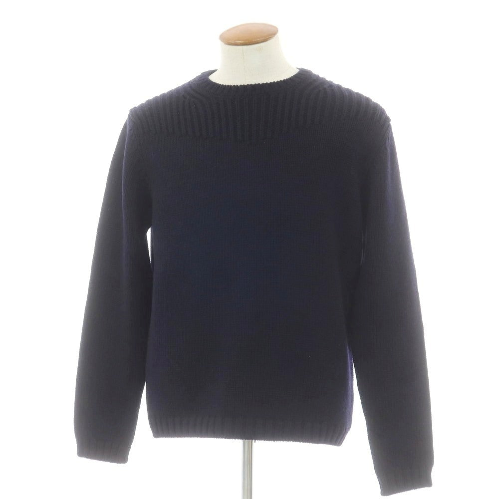 【中古】クルチアーニ CRUCIANI ウール クルーネック プルオーバーニット ネイビー【サイズM/48】【 状態ランクB 】【 メンズ 】[DPD]