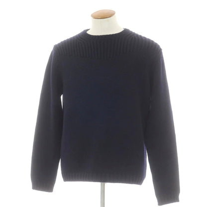 【中古】クルチアーニ CRUCIANI ウール クルーネック プルオーバーニット ネイビー【 M/48 】【 状態ランクB 】【 メンズ 】