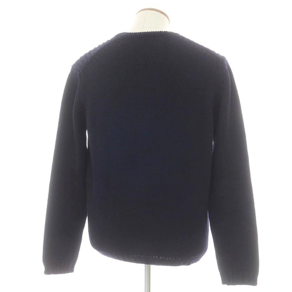 【中古】クルチアーニ CRUCIANI ウール クルーネック プルオーバーニット ネイビー【サイズM/48】【 状態ランクB 】【 メンズ 】[DPD]