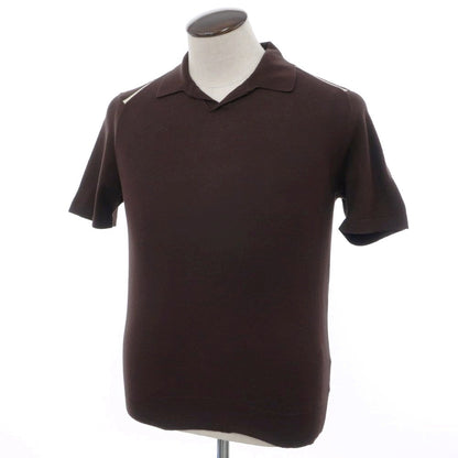 [Used] [Unused] CRUCIANI High Gauge Cotton Skipper Short Sleeve Polo Knit Dark Brown [48] [Condition Rank S] [Men&