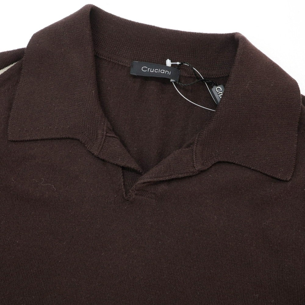 [Used] [Unused] CRUCIANI High Gauge Cotton Skipper Short Sleeve Polo Knit Dark Brown [48] [Condition Rank S] [Men&