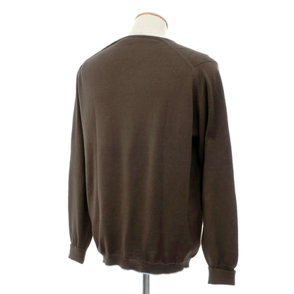 [Used] John Smedley JOHN SMEDLEY High gauge Sea Island cotton V-neck pullover knit Dark brown [M] [Condition rank C] [Men&
