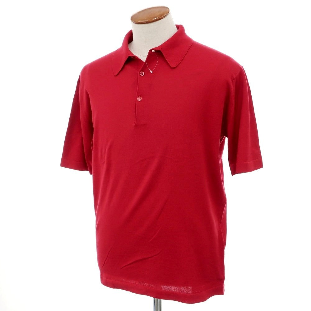 [Used] John Smedley JOHN SMEDLEY High gauge Sea Island cotton short sleeve polo knit red [L] [Condition rank B] [Men&