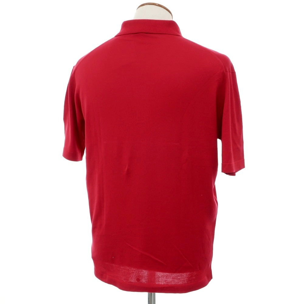 [Used] John Smedley JOHN SMEDLEY High gauge Sea Island cotton short sleeve polo knit red [L] [Condition rank B] [Men&