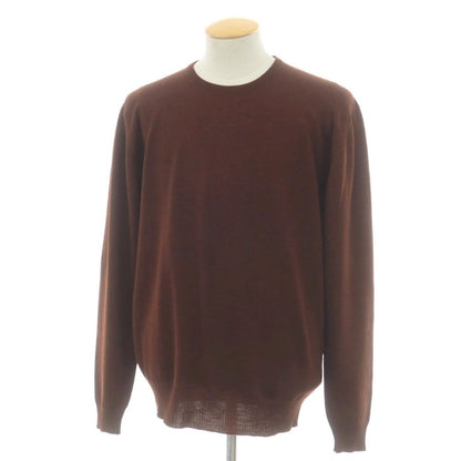 【中古】ジョンスメドレー JOHN SMEDLEY ハイゲージ ウール クルーネック プルオーバーニット ブラウン【 M 】【 状態ランクB 】【 メンズ 】