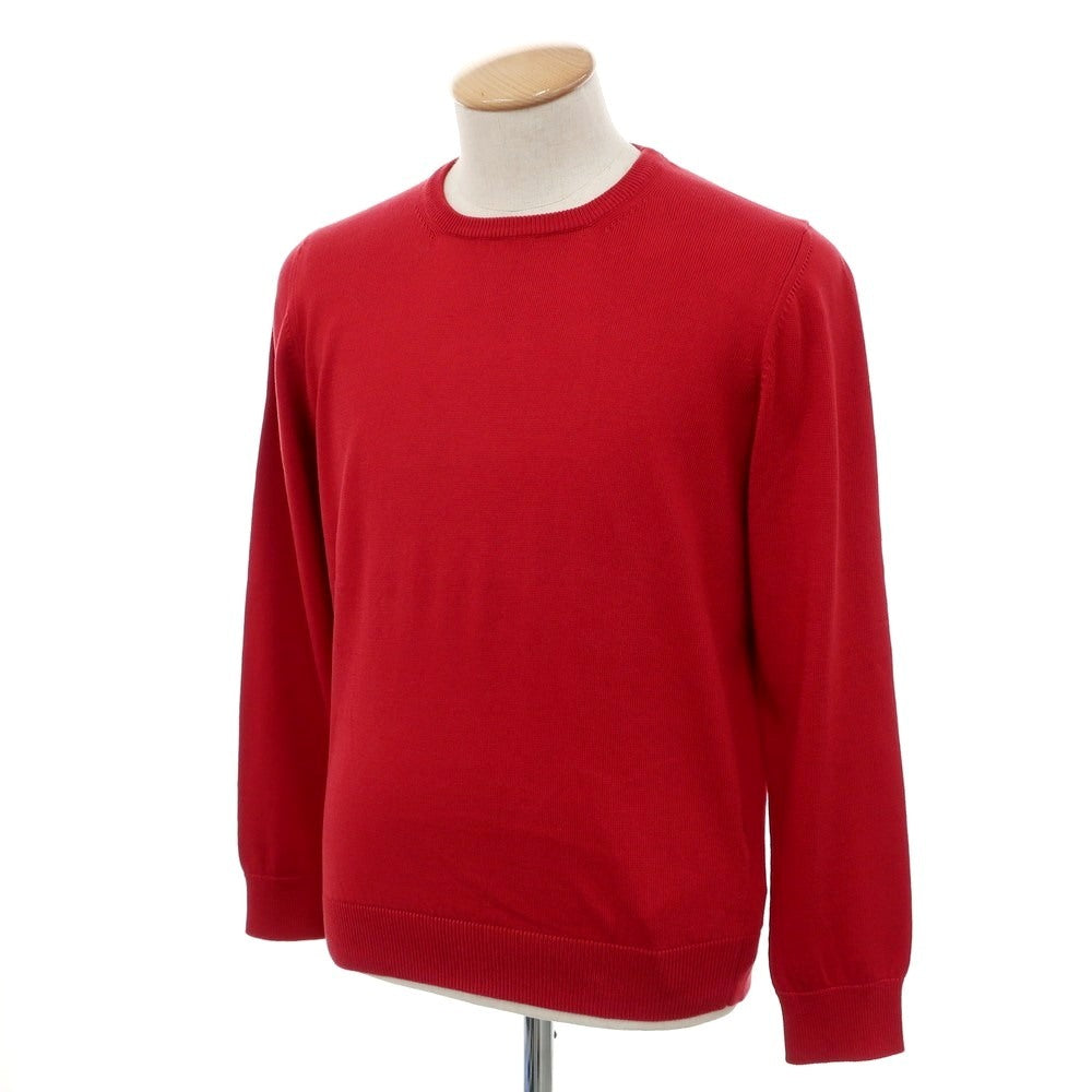[Used] Drumohr High Gauge Cotton Crew Neck Pullover Knit Red [40] [Condition Rank A] [Men&