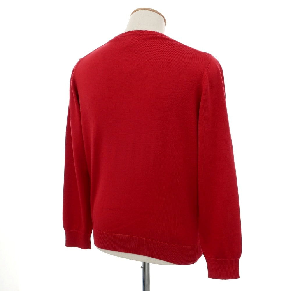[Used] Drumohr High Gauge Cotton Crew Neck Pullover Knit Red [40] [Condition Rank A] [Men&