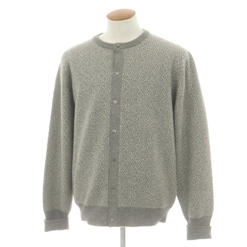 【中古】バランタイン BALLANTYNE カシミヤ カーディガン グレーxホワイト【 46/50 】【 状態ランクB 】【 メンズ 】