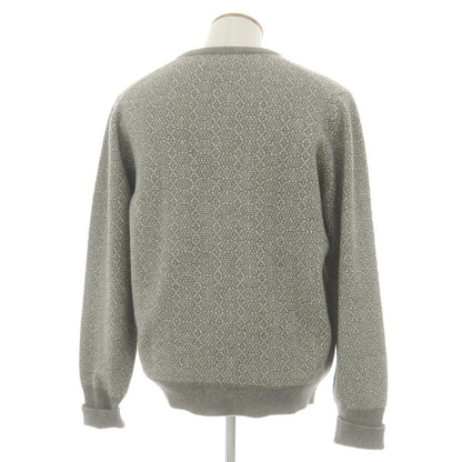 【中古】バランタイン BALLANTYNE カシミヤ カーディガン グレーxホワイト【 46/50 】【 状態ランクB 】【 メンズ 】