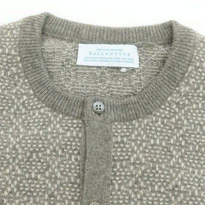 【中古】バランタイン BALLANTYNE カシミヤ カーディガン グレーxホワイト【 46/50 】【 状態ランクB 】【 メンズ 】