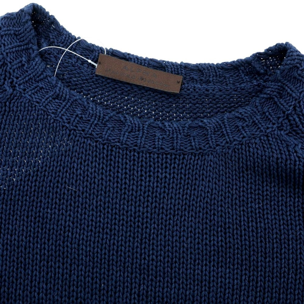 [Used] Massimo Rebecchi MASSIMO REBECCHI Mid-gauge cotton crew neck pullover knit Navy [No size indicated (L)] [Condition rank B] [Men&