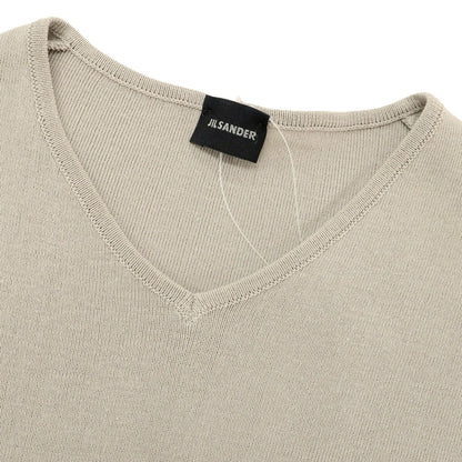 [Used] JIL SANDER High gauge cotton V-neck pullover knit beige [48] [Condition rank B] [Men&