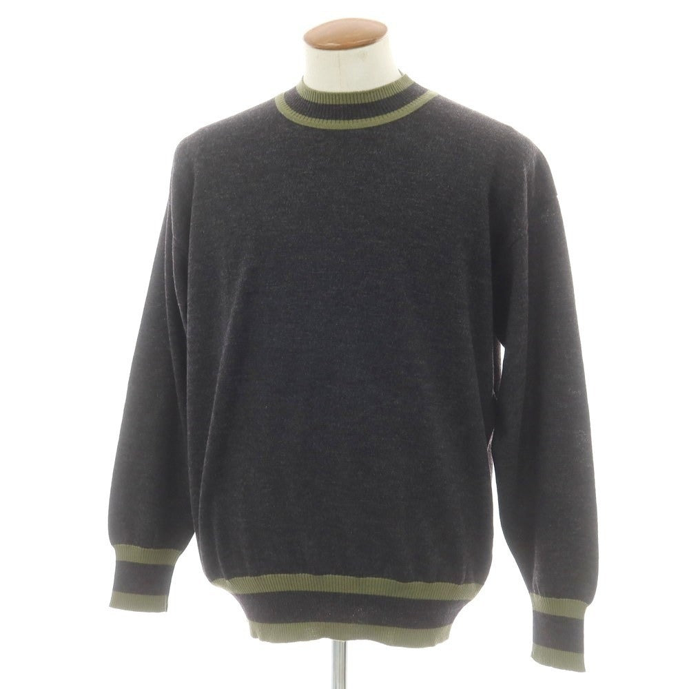 【中古】バルバス BARBAS ハイゲージ ウール モックネック プルオーバーニット チャコールxオリーブ【 48 】【 状態ランクB 】【 メンズ 】