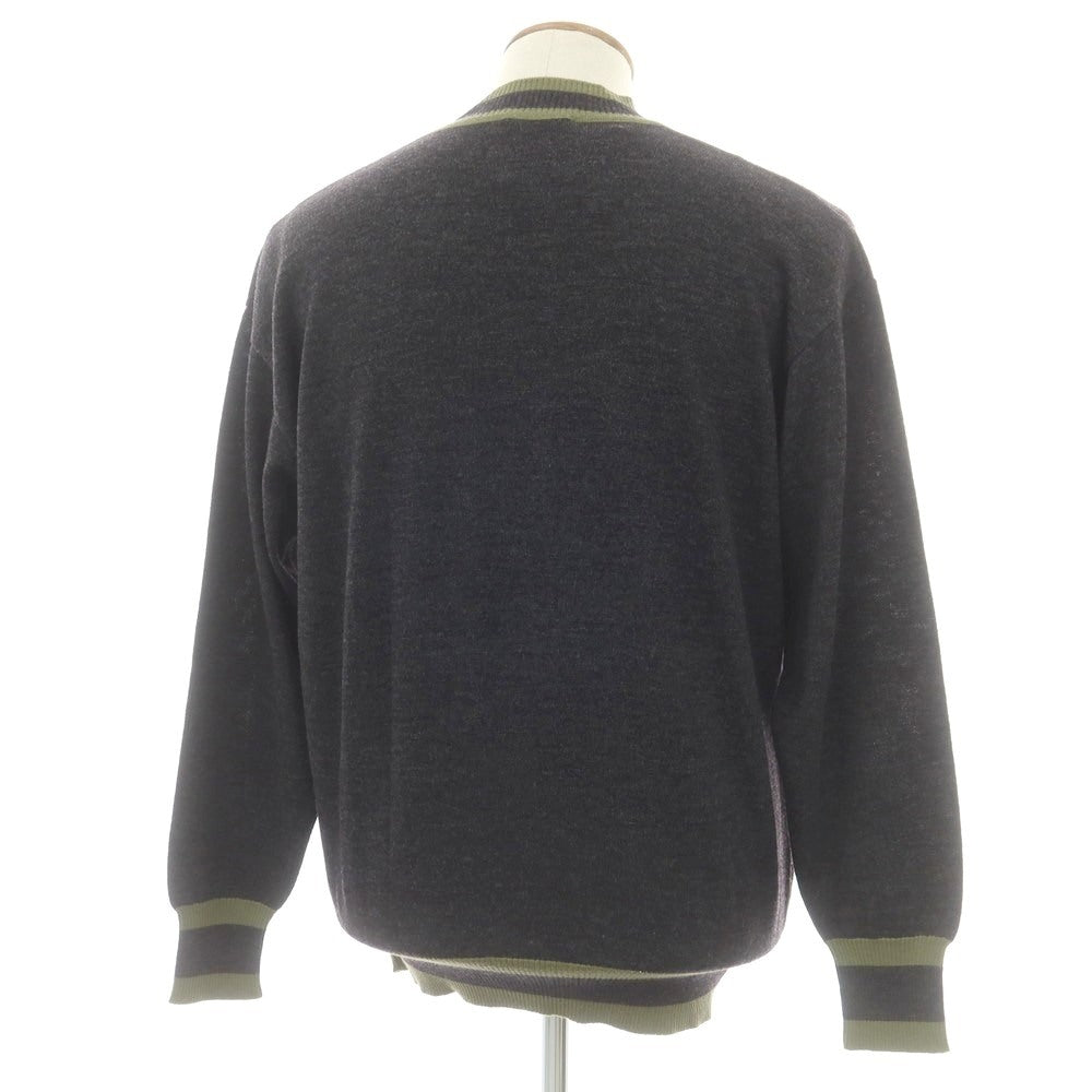 【中古】バルバス BARBAS ハイゲージ ウール モックネック プルオーバーニット チャコールxオリーブ【 48 】【 状態ランクB 】【 メンズ 】