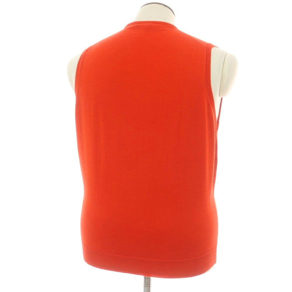 【中古】ジョンスメドレー JOHN SMEDLEY ハイゲージ ウール Vネック ニットベスト レッド系【 L 】【 状態ランクA 】【 メンズ 】