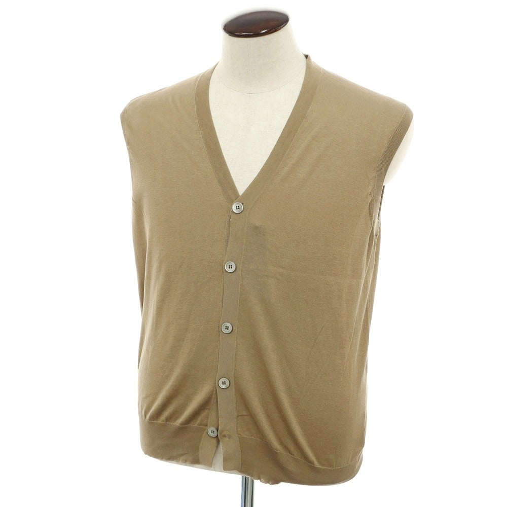[Used] [Unused] Drumohr High Gauge Cotton Knit Vest Dark Beige [50] [Condition Rank S] [Men&