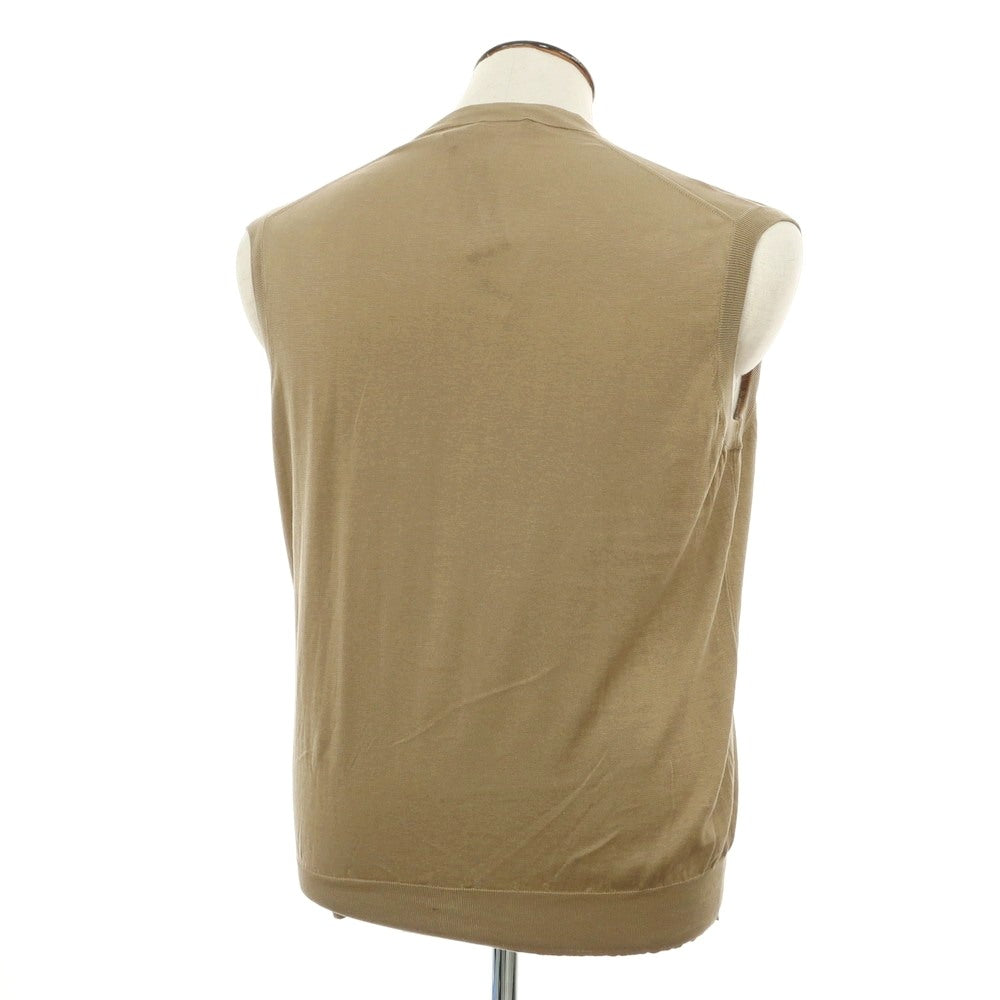 [Used] [Unused] Drumohr High Gauge Cotton Knit Vest Dark Beige [50] [Condition Rank S] [Men&