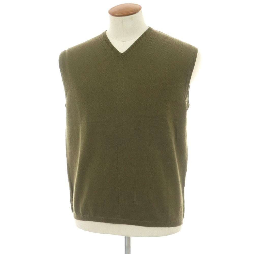 【中古】ジルサンダー JIL SANDER ハイゲージ ウール Vネック ニットベスト オリーブ【 48 】【 状態ランクB 】【 メンズ 】