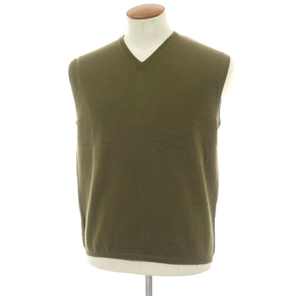 【中古】ジルサンダー JIL SANDER ハイゲージ ウール Vネック ニットベスト オリーブ【 48 】【 状態ランクB 】【 メンズ 】