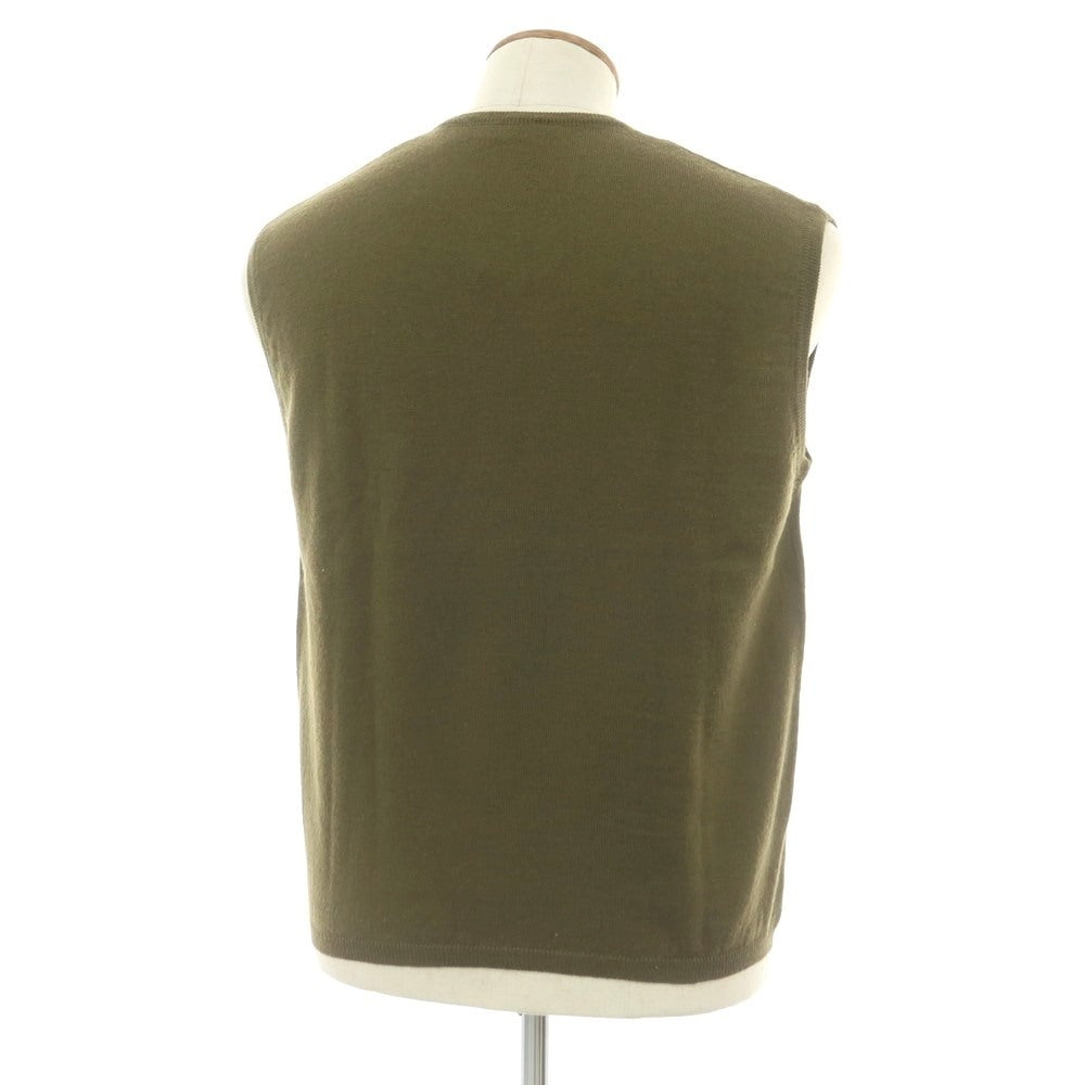 【中古】ジルサンダー JIL SANDER ハイゲージ ウール Vネック ニットベスト オリーブ【 48 】【 状態ランクB 】【 メンズ 】
