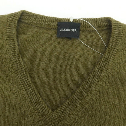 【中古】ジルサンダー JIL SANDER ハイゲージ ウール Vネック ニットベスト オリーブ【 48 】【 状態ランクB 】【 メンズ 】