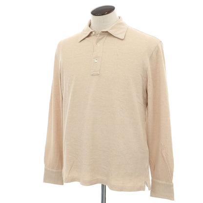 [Used] Brunello Cucinelli Cotton Pique Long Sleeve Polo Shirt Beige [L] [Condition Rank C] [Men&
