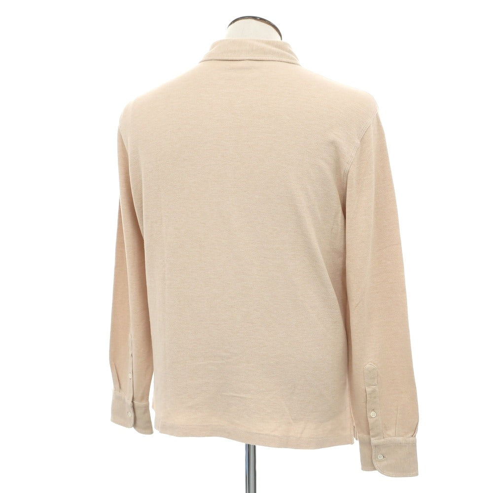 [Used] Brunello Cucinelli Cotton Pique Long Sleeve Polo Shirt Beige [L] [Condition Rank C] [Men&