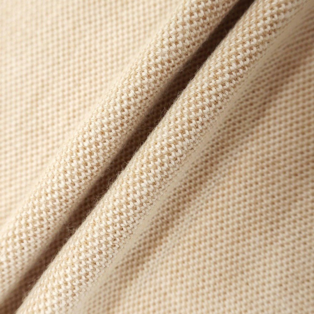 [Used] Brunello Cucinelli Cotton Pique Long Sleeve Polo Shirt Beige [L] [Condition Rank C] [Men&