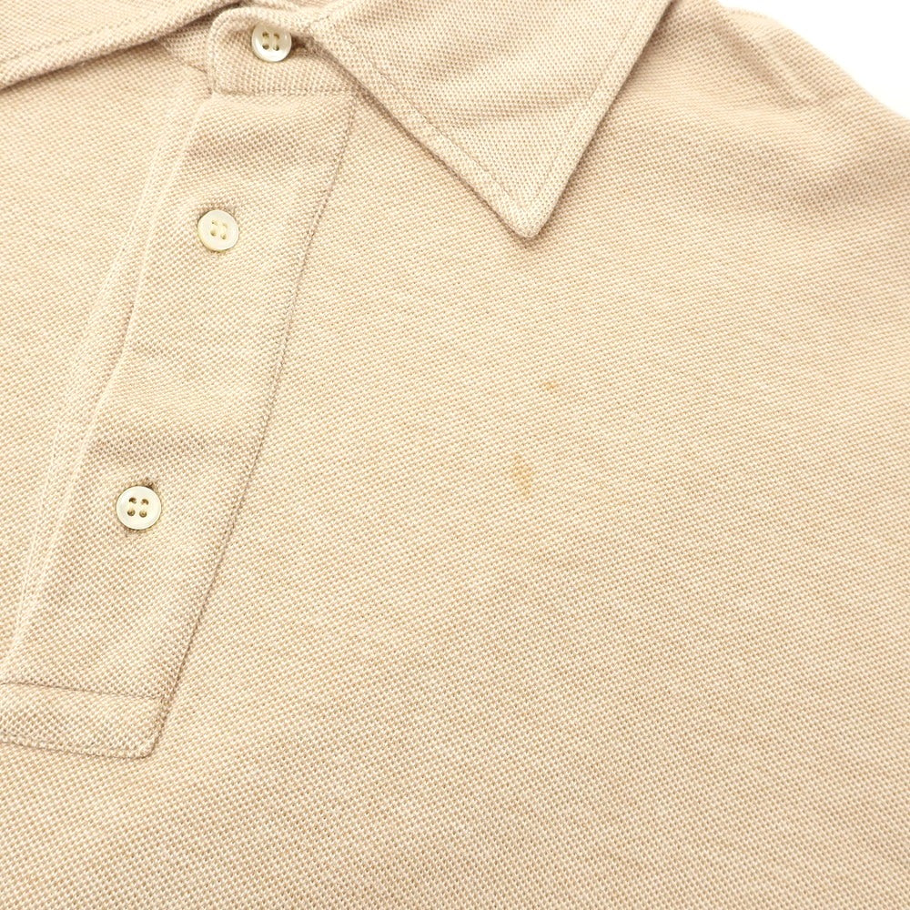 [Used] Brunello Cucinelli Cotton Pique Long Sleeve Polo Shirt Beige [L] [Condition Rank C] [Men&
