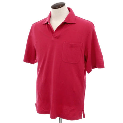 [Used] Loro Piana Cotton Short Sleeve Polo Shirt Dark Pink [L] [Condition Rank B] [Men&