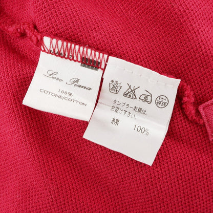 [Used] Loro Piana Cotton Short Sleeve Polo Shirt Dark Pink [L] [Condition Rank B] [Men&