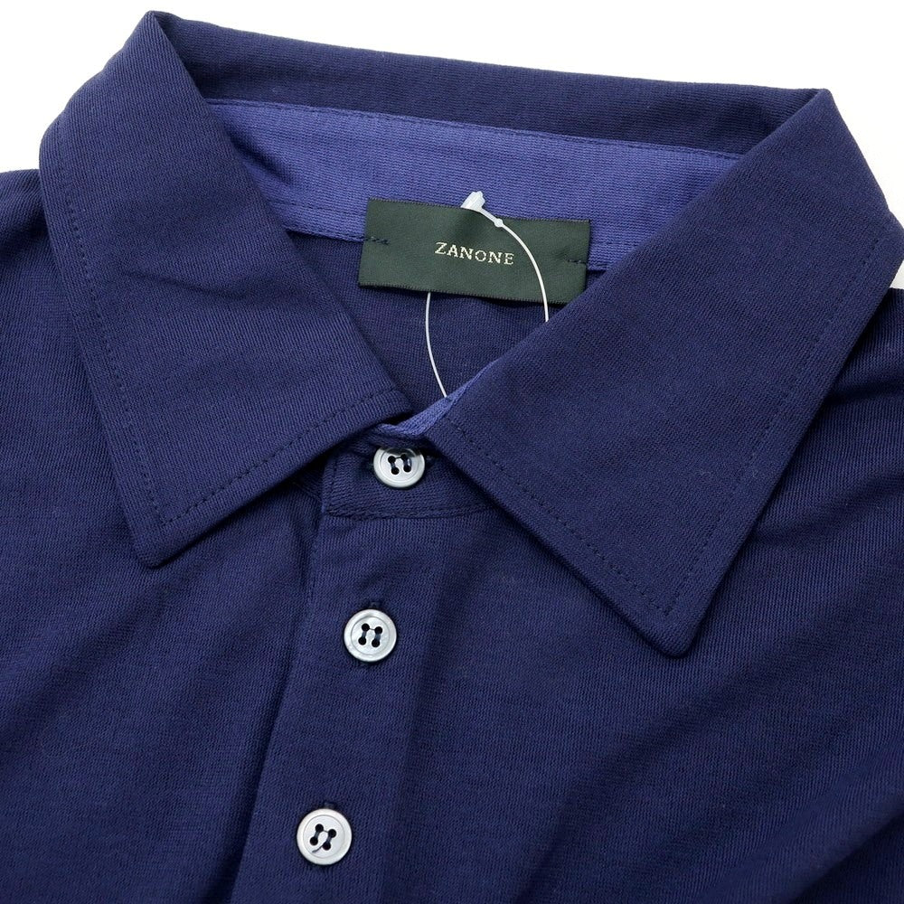 [Used] ZANONE Ice Cotton Long Sleeve Polo Shirt Navy [52] [Condition Rank A] [Men&