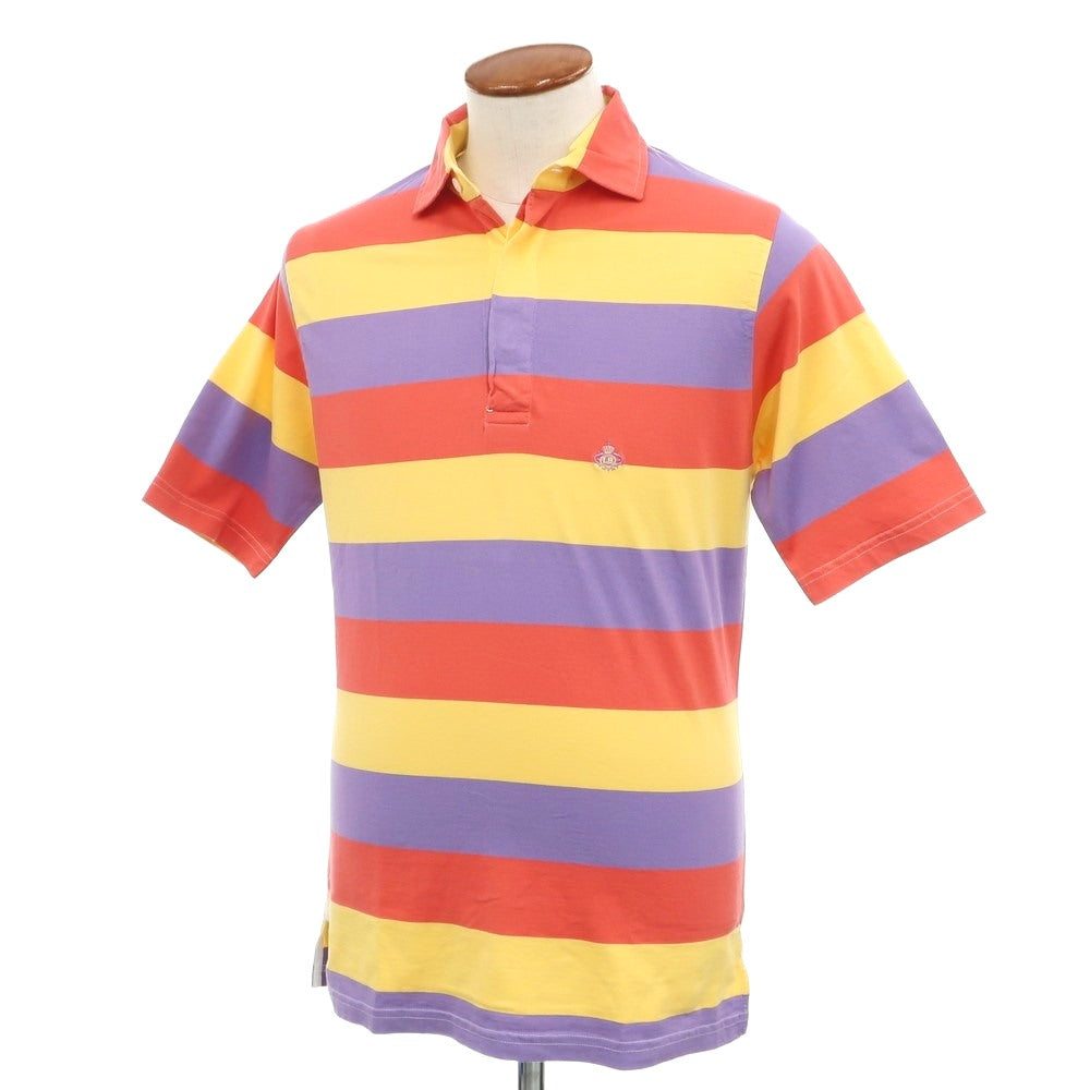 [Used] Luigi Borrelli Cotton Striped Short Sleeve Polo Shirt Multicolor [M] [Condition Rank B] [Men&