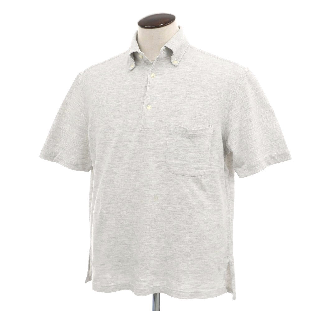 [Used] GUY ROVER Cotton Pique Button-down Collar Short Sleeve Polo Shirt Light Gray [L] [Condition Rank C] [Men&