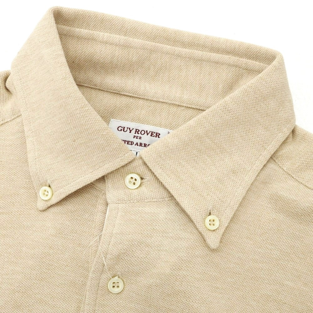 [Used] [Unused] GUY ROVER UNITED ARROWS special order cotton pique button-down collar short-sleeve polo shirt beige [L] [Condition rank S] [Men&